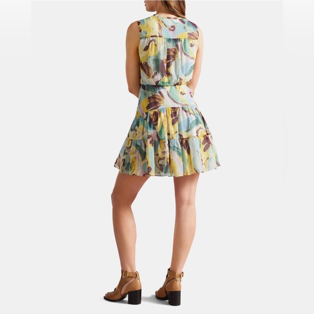Ted Baker Pre Loved Ellain button up printed sleeveless Dress. Size 3 = US 6-8 - Picture 4 of 13